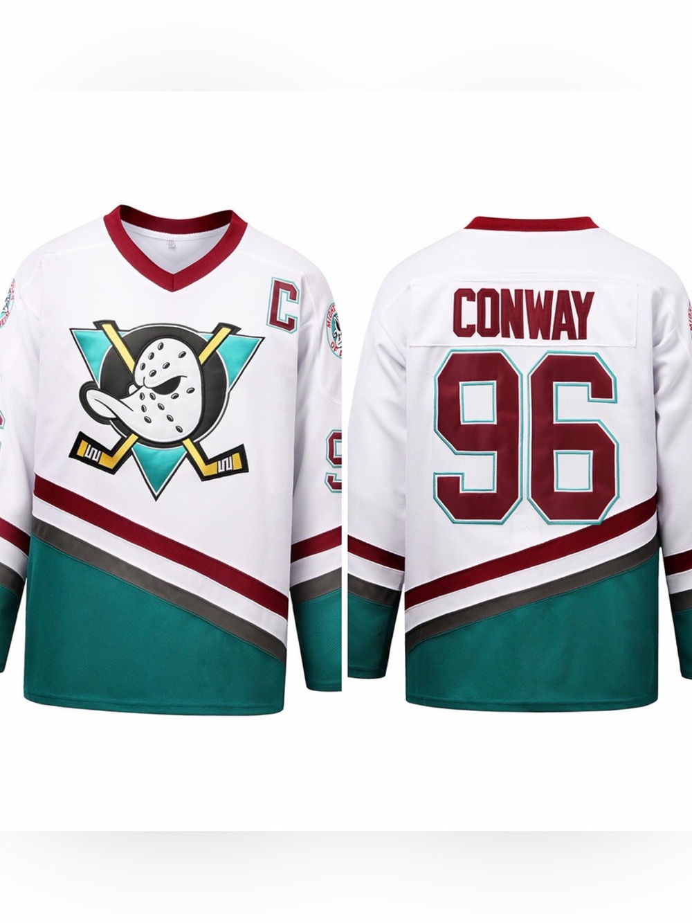 The Mighty Ducks of Anaheim Movie Conway Hockey Jersey #96 Unisex Size Small